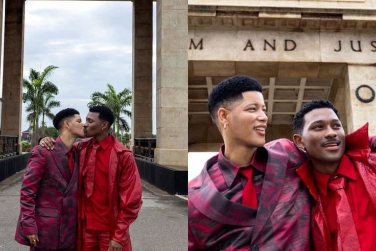 Ghanaians divided as gay couple share kissing photos at Independence Arch