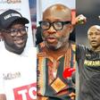 GFA president Kurt Okraku (left), Former Ghana Football Association (GFA) vice-president George Afriyie (middle) and Dede Ayew (right)