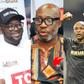 GFA president Kurt Okraku (left), Former Ghana Football Association (GFA) vice-president George Afriyie (middle) and Dede Ayew (right)