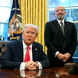 Donald Trump, US Secretary of Health and Human Services Robert F. Kennedy Jr. (L) and US Secretary of Commerce nominee Howard Lutnick (R), at the Oval Office of the White House in Washington, DC on February 25, 2025. Jim Watson/AFP/Getty Images
