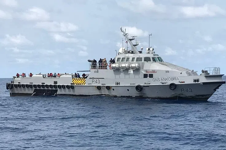 Ghana Armed Forces rescue 71 stranded fishermen after sea robbery near Senya Bereku