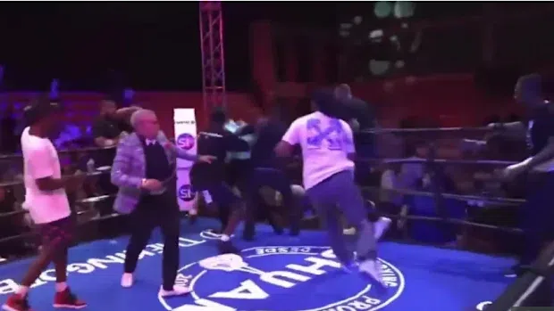 Referee attacked, thrown out of ring with punches after announcing winner (Video)