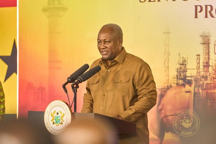 President Mahama speaking at the sod-cuting ceremony