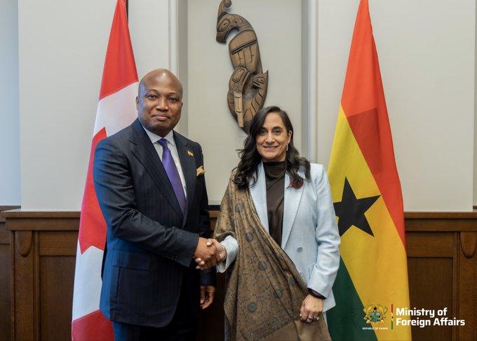 Foreign Affairs Minister Samuel Okudzeto Ablakwa and Her Excellency Anita Anand
