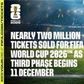 World Cup 2026 nears 2 million tickets sold