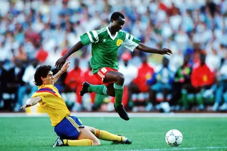 Roger Milla | Photo by Bongarts/Getty Images