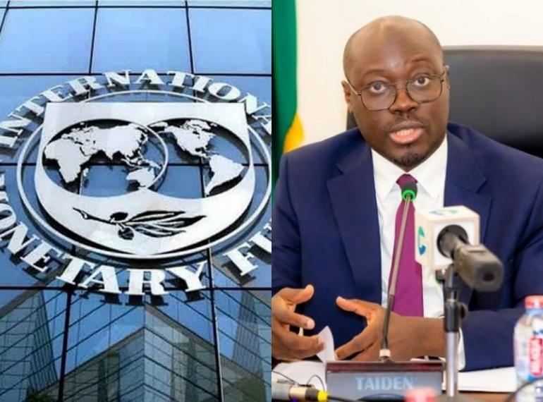International Monetary Fund (left) and Minister of Finance, Ato Forson (right)