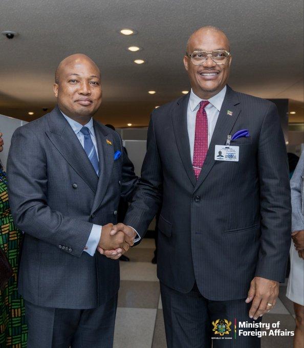 Ghana's Foreign Minister Okudzeto Ablakwa signed it with Saint Kitts and Nevis Deputy Prime Minister Dr Geoffrey Hanley on the sidelines of the United Nations General Assembly in New York.