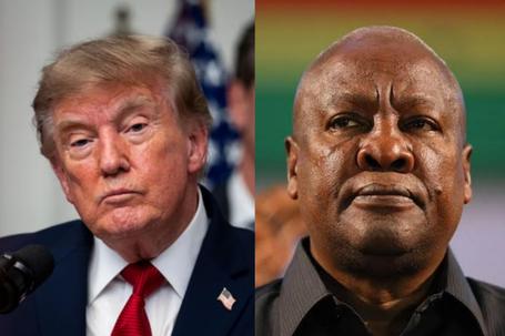 Donald Trump (left) and President John Dramani Mahama (right)