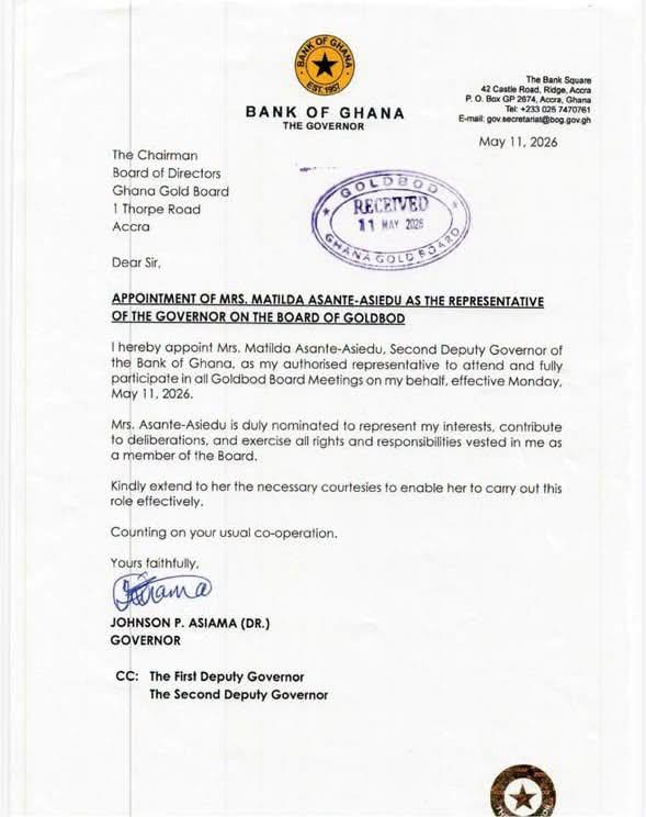 Dr Asiamah simply nominated his second deputy, Matilda Asante-Asiedu