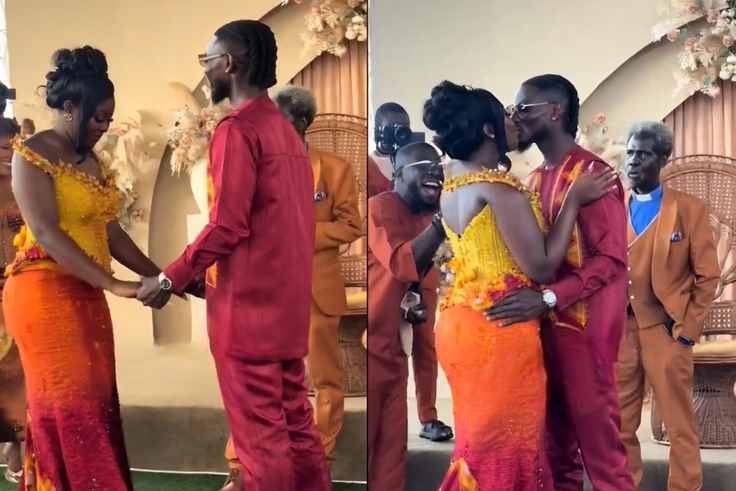 Ghana defender Gideon Mensah weds long-time girlfriend in colourful ceremony (Video)