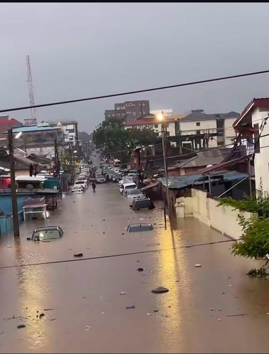 Parts of Adabraka flooded during Monday morning rains