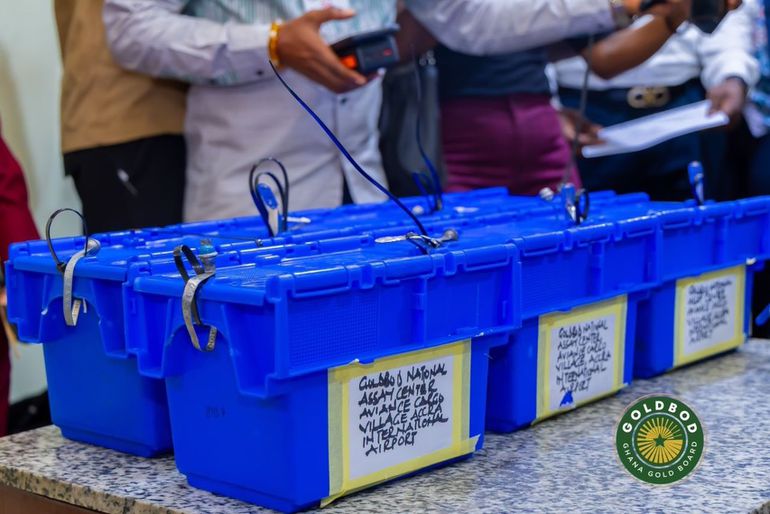 Ibrahim Mahama’s Damang Gold Mine Limited's first gold output, approximately 110 kilogrammes, to the Ghana Gold Board (GoldBod)
