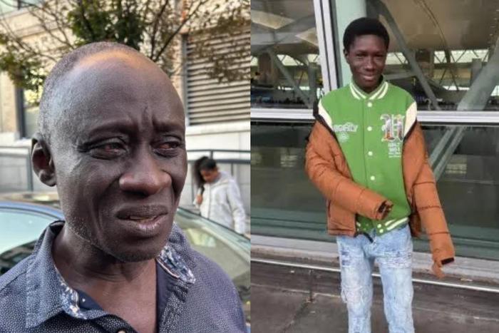 Thomas Frimpong, father of Jarvits Frimpong who was shot dead (left) and Javits Frimpong (right)