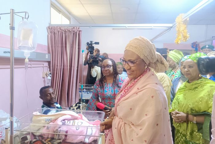 First Lady Remi Tinubu welcomes first baby of 2025