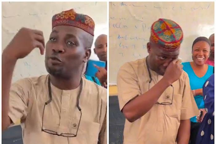 Yabatech lecturer emotional as students shower him with gifts on his birthday