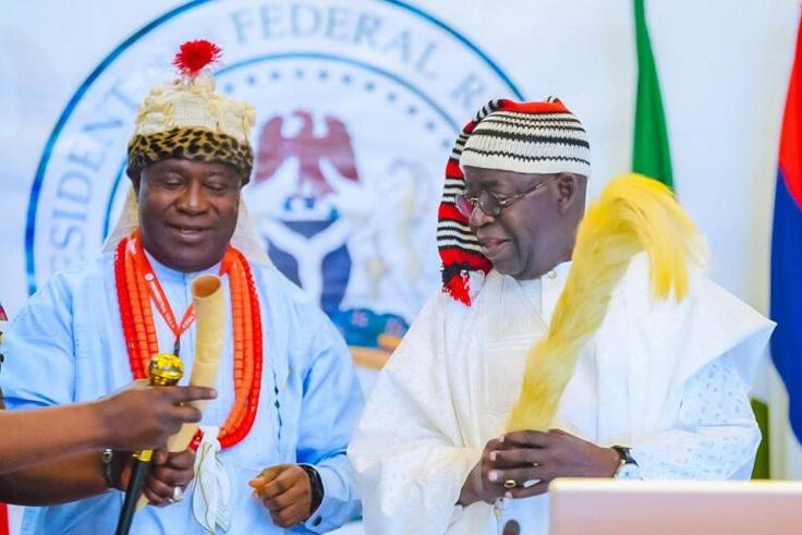 PHOTOS: Tinubu bags Akwa Ibom's highest traditional title, 'Otuekong'