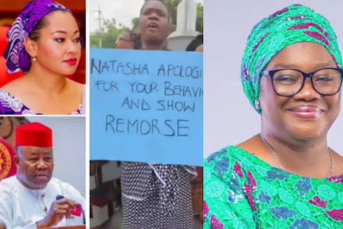 Akwa Ibom women protest against Natasha over sexual harassment claim against Akpabio