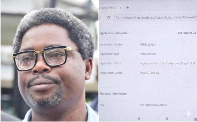 Reactions as Lere Olayinka shares a screenshot from INEC database