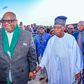 Former President Olusegun Obasanjo and Plateau State Governor, Caleb Mutfwang at the state's unity carol.