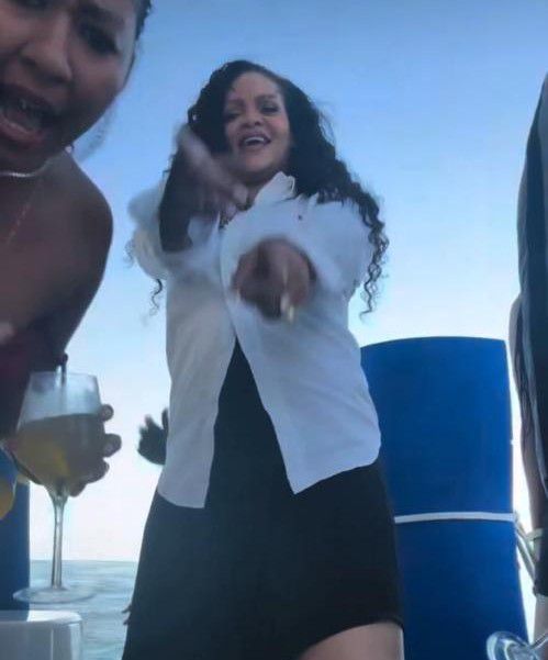 Rihanna dancing and mouthing off lyrics to Shallipopi's 'Laho' while on vacation in Barbados