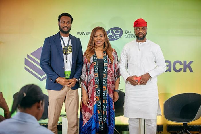 L-R; Imogie Immanuel, Founder, The Community Collective (TCCo.); Titi Ogufere, Founder, Essential Interiors Consultancy; Adebola Williams, Co-Founder of RED for Africa.