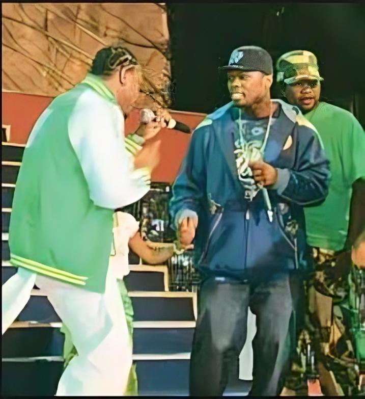 Eedris Abdulkareem and 50 Cent on stage