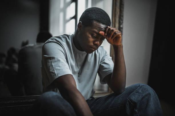 A depressed and lonely man