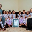 The Cissé nonuplets sitting together for their 5th birthday celebration in Mali.