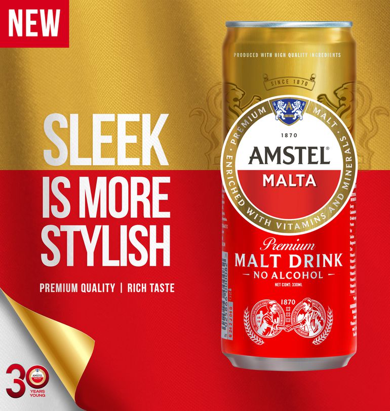 Amstel Malta Sleek Can