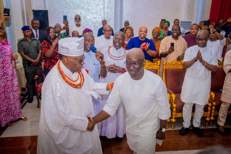 Okpebholo receives rare royal blessing from Oba of Benin after tribunal victory