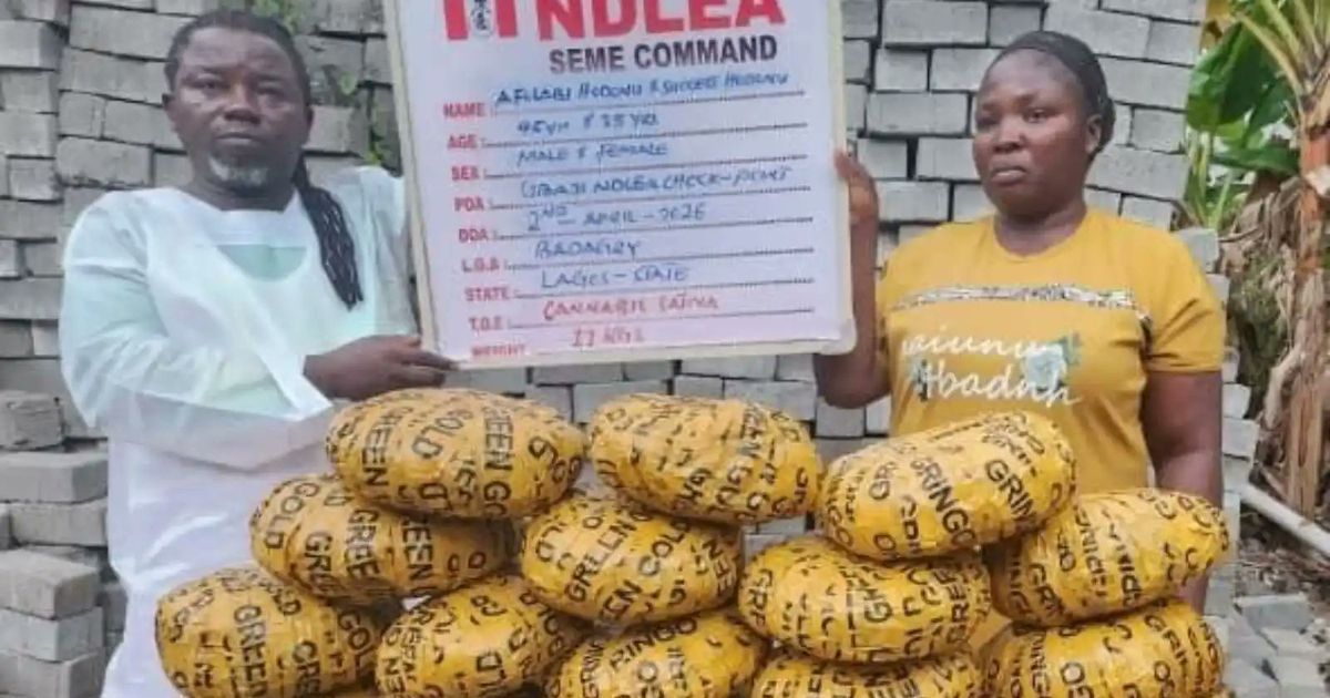 NDLEA arrests pastor, wife with drugs hidden in vehicle