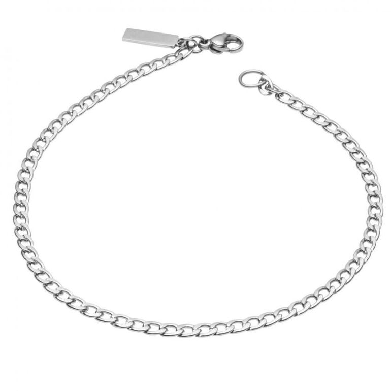 Fred Bennett B5412 Stainless Steel Fine Curb Chain Bracelet