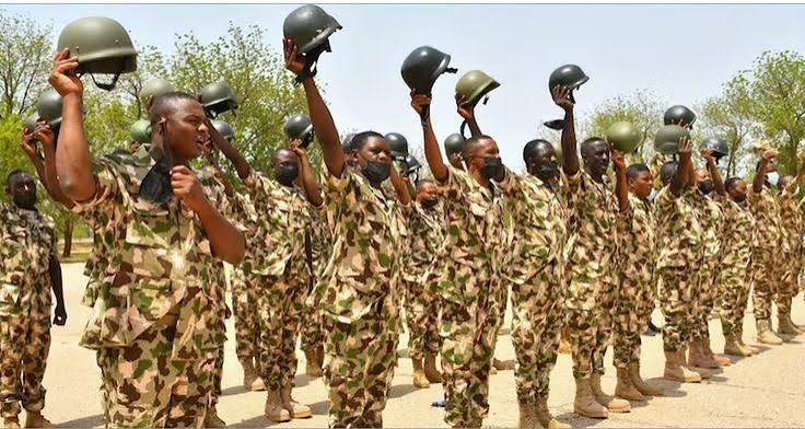 Nigerian Army troops during an official operation or parade