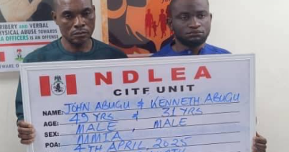 NDLEA arrests brothers while attempting to traffic 5kg of cocaine to ...