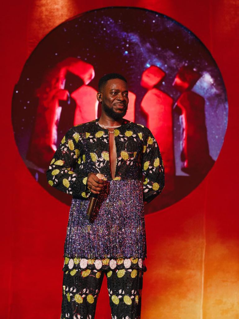 Adekunle Gold performing at his landmark National Theatre Concert