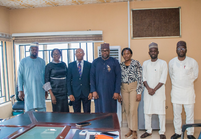 National Association of Resident Doctors (NARD) led by the National President: Dr Mohammed Usman Suleiman, and the Chapter ARD President, Visiting Dr Ebune Ojochide Sunday (third to the left)