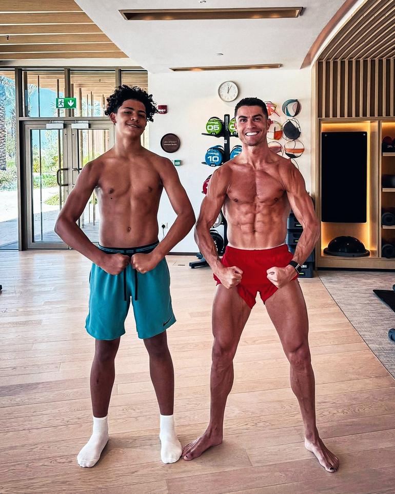 Football icon Cristiano Ronaldo with his son Cristiano Ronaldo Jr.