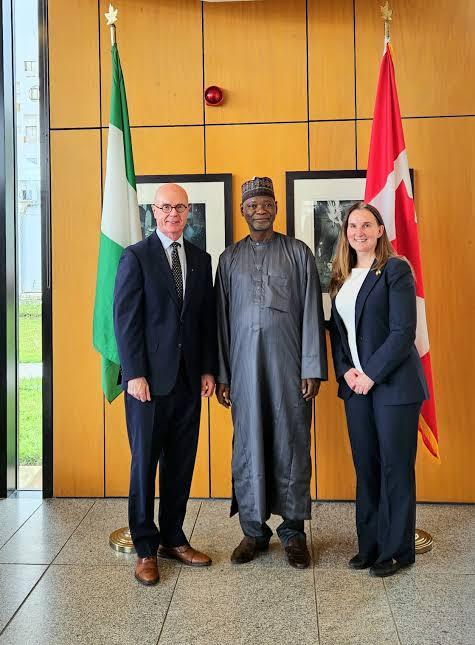 Officials from Nigeria and Canada—including Nigeria's Director of Air Transport Management Mohammed Ahmed Tijjani and Canada's Chief Air Negotiator Shendra Melia—at the Canadian High Commission in Abuja.
