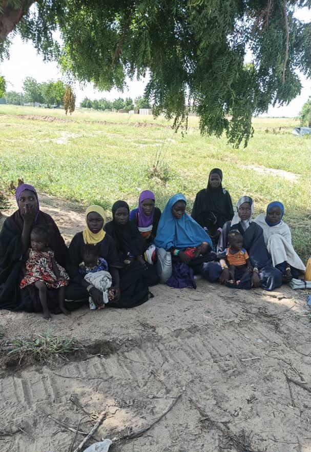 Sixteen JAS family members comprising 10 women and six children after surrendering to the 222 Battalion in Konduga LGA on August 4, 2026.