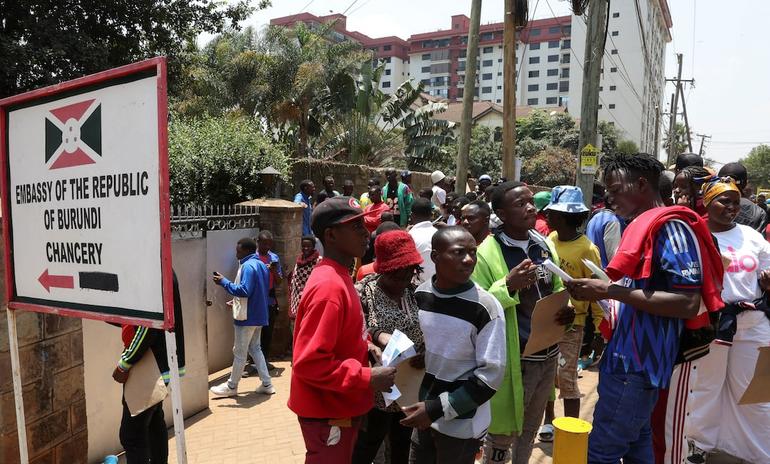 Burundians at the embassy in Kenya