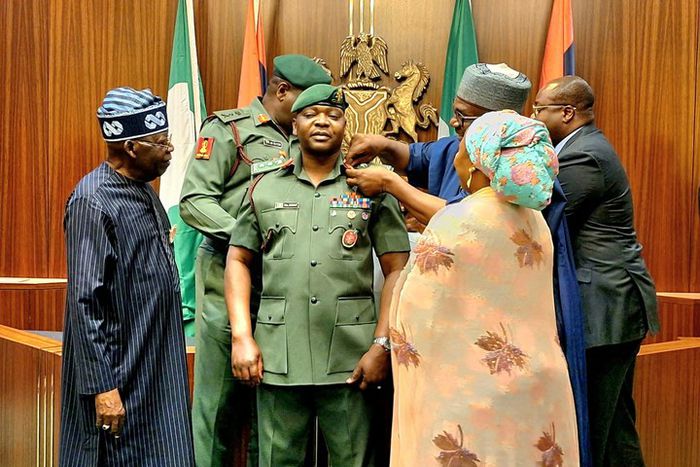 Tinubu decorates his ADC Nurudeen Yusuf with colonel rank