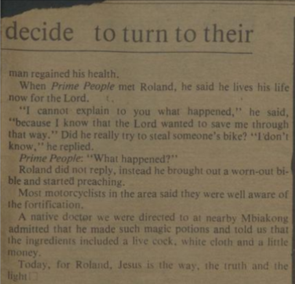Screenshot of Prime People's report on the story: Witchcraft bees convert man to christ. (SOURCE: ARCHIVI.NG)