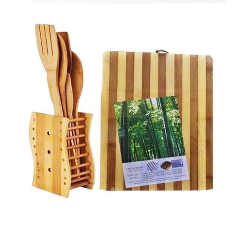 Bamboo-Chopping-Board-and-Spoon-Set-Essential-Items-To-Buy-In-Your-New-Home