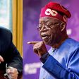 A combo of Nigerian President Bola Tinubu (L) and US President Donald Trump (R)