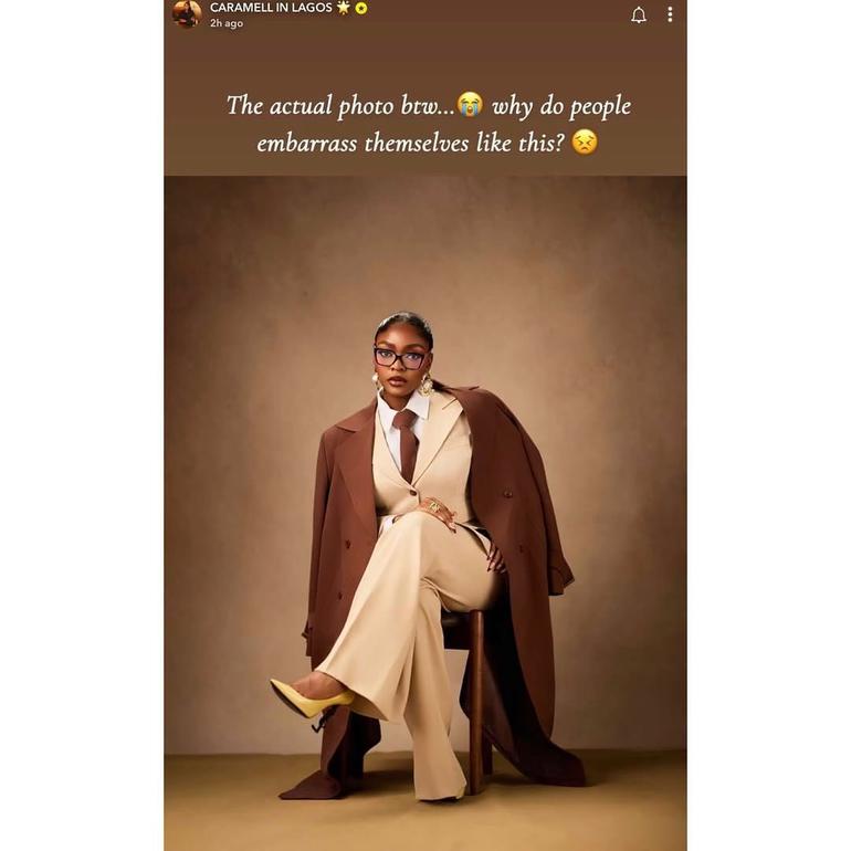 Caramel calls out Anita Joseph for stealing her photo