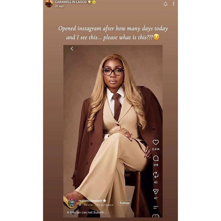 Caramel calls out Anita Joseph for stealing her photo