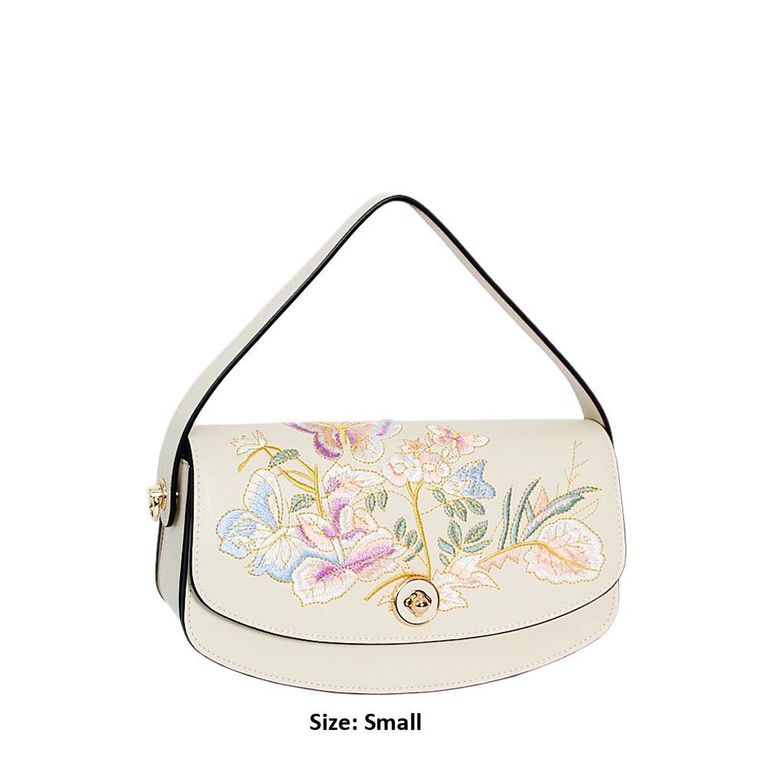 Ula Off-White Embroidery Tuscany Leather Small Single Handle Bag