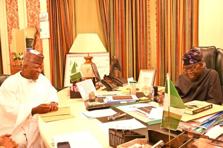 Dr Kayode Ayegboyin, chairman of the Academic Staff Union of Research Institutions (ASURI), CRIN branch and President Bola Ahmed Tinubu.