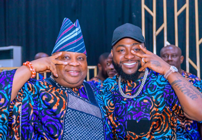 Davido with his uncle, Governor Ademola Adeleke
